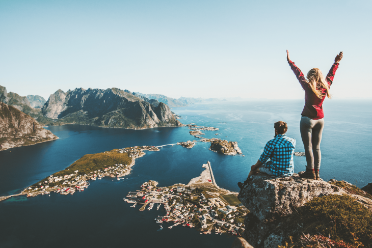 travellers taking break from studying online TEFL certification to enjoy view