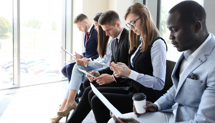 candidates waiting for corporate interview