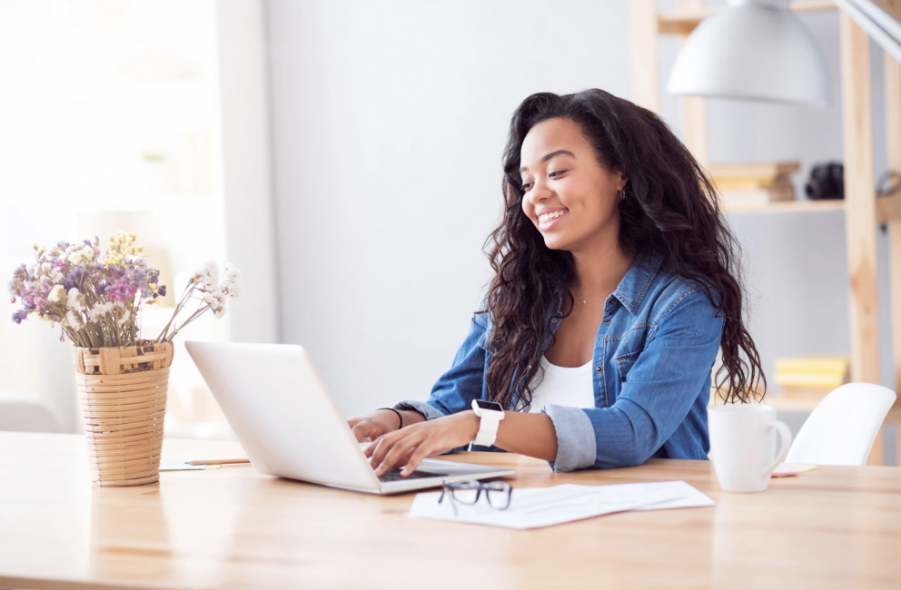 woman on laptop online teaching jobs