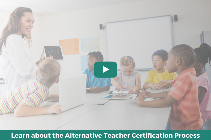 play button that will open the teacher certification process video