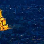 City in Georgia at night for ESL teachers to enjoy while teaching English in Georgia