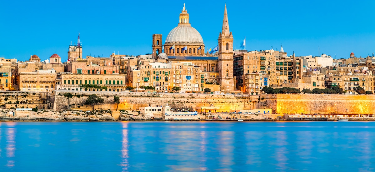 teaching in malta includes waterfront views of ancient architecture