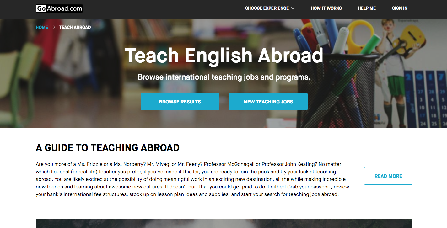 teaching english abroad job openings