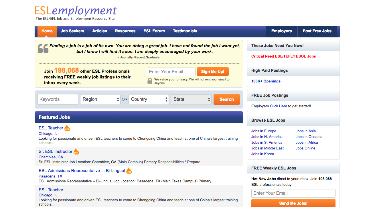 tefl job search
