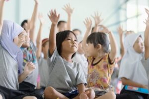 Kids excited in class - free resources for teaching English as a second language