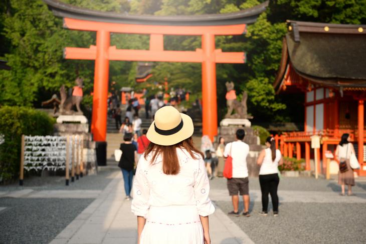 tourist visiting Kyoto, Japan