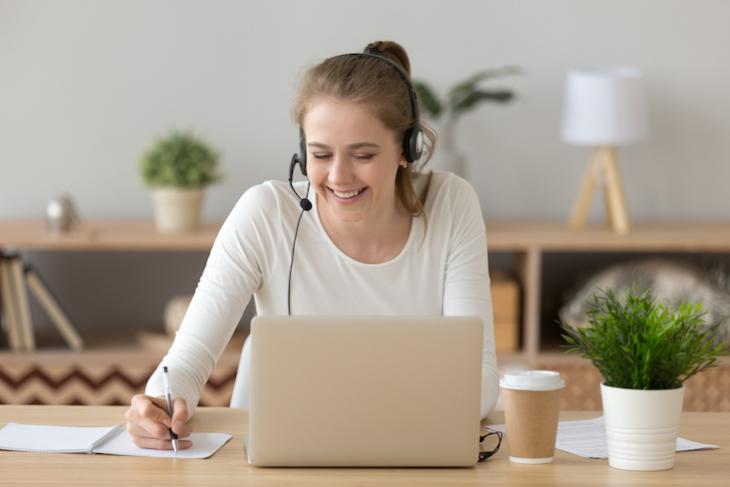 Woman on laptop - English teacher online China