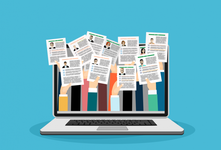 Illustration of online job fair.