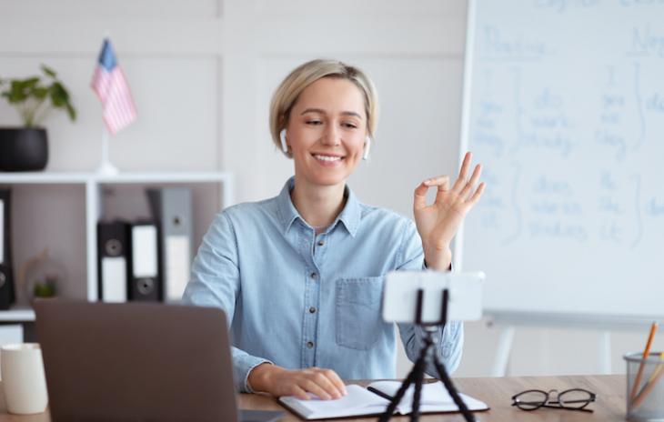 Woman working on how to find students for online teaching.