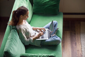 Woman searching how to find students to teach English online