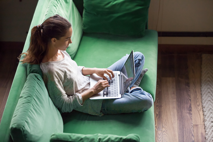 Woman searching how to find students to teach English online