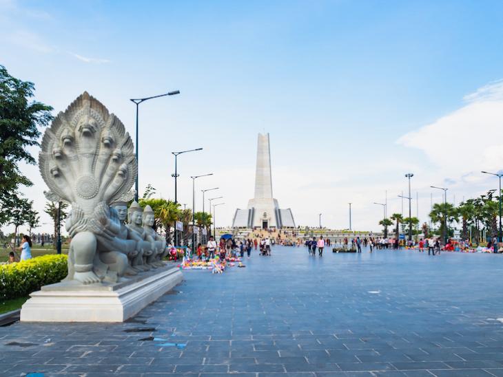 Photo of tourist monuments in Cambodia.