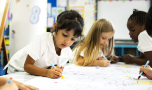 kids working together in a classroom