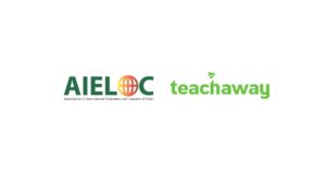 teach away and aieloc logos for blog announcing partnership