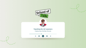 teacher podcast blog banner for inclusive education interview with shelley moore
