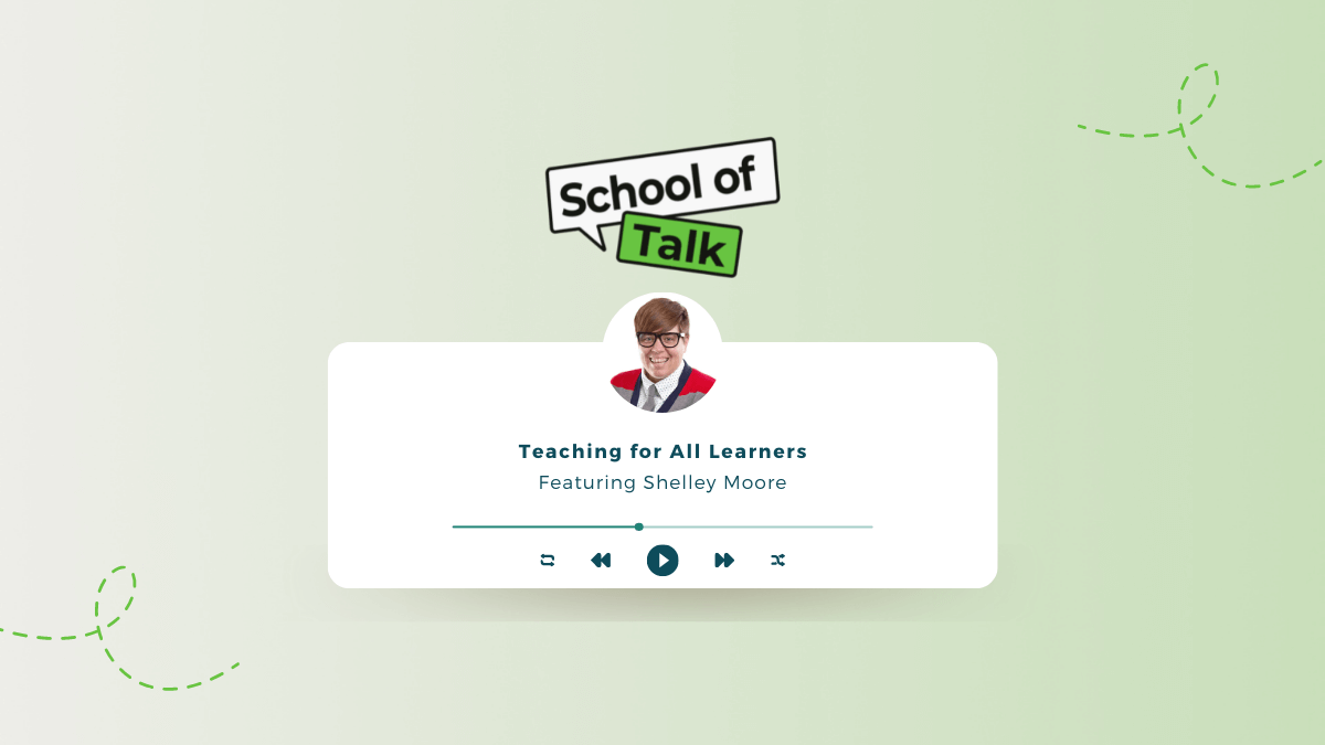 teacher podcast blog banner for inclusive education interview with shelley moore