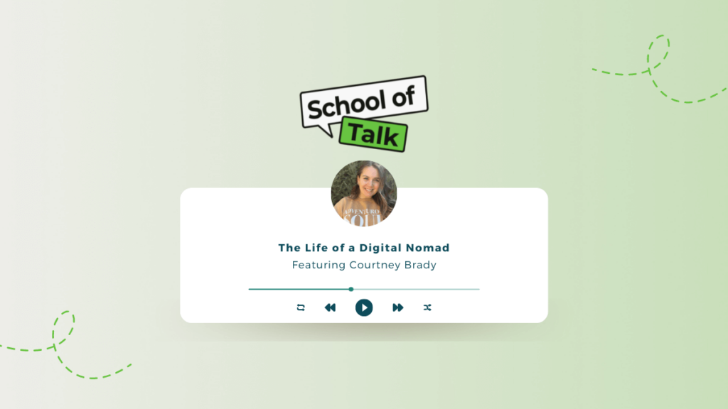 teacher podcast blog banner for digital nomad episode with courtney brady