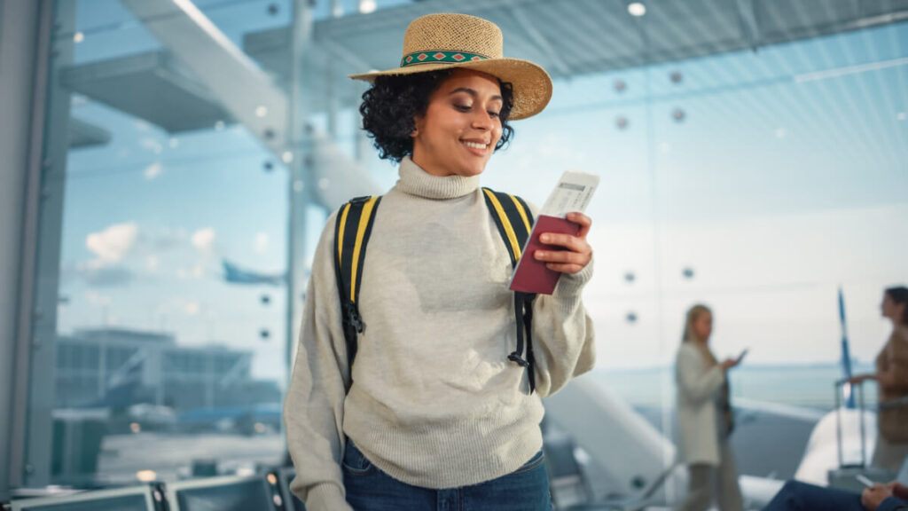 esl teacher with working holiday visa at the airport