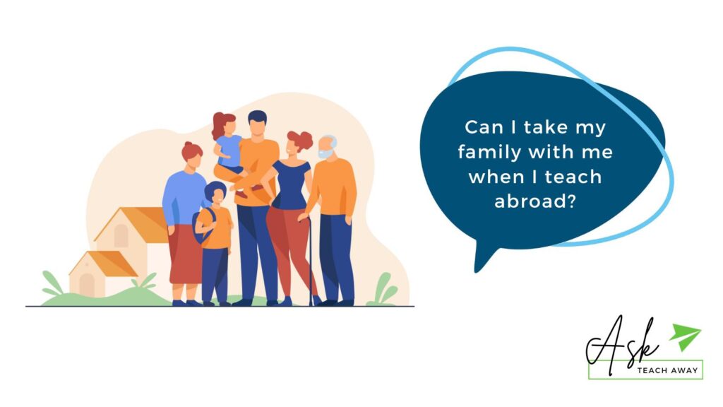 illustration of family teaching abroad