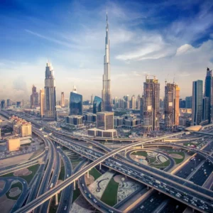 intersecting highways in a cosmopolitan city in the UAE
