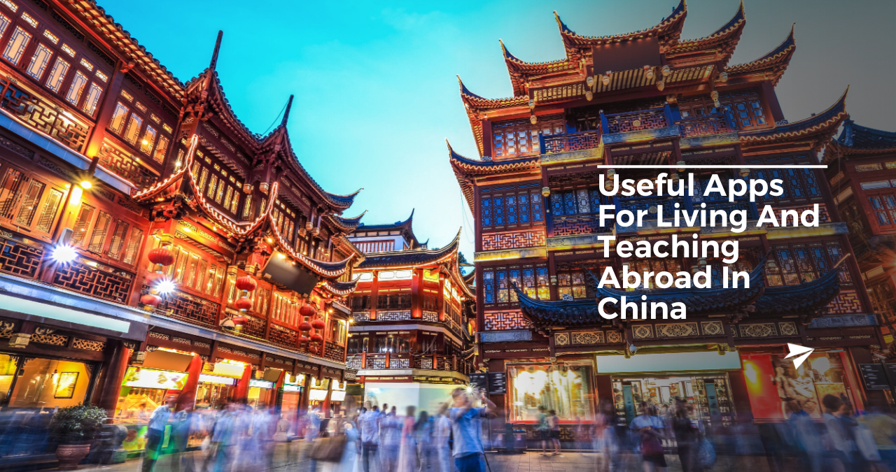 street level shot of a street in china where you can access this list of apps for living and teaching abroad in china