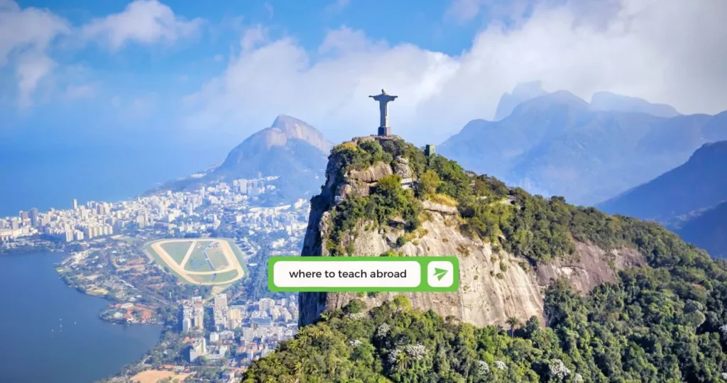 christ the redeemer over rio de janeiro in brazil, one of the best countries to live in south america and teach abroad