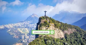 christ the redeemer over rio de janeiro in brazil, one of the best countries to live in south america and teach abroad