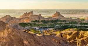 Jebel Hafit mountains at dusk to enjoy while you teach in Al Ain UAE