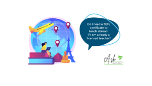 illustration of teacher asking for advice on if a tefl is needed