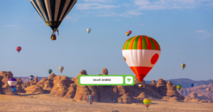 hot air balloon skyline over saudi arabia an emerging destination for teachers to teach esl and k-12
