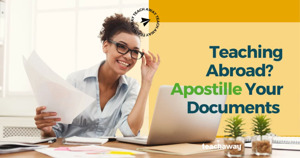 teacher filling out apostille