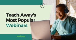 teacher attending an online teaching webinar