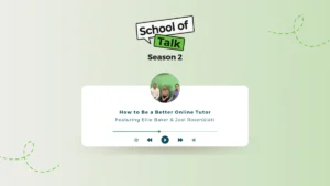 teacher podcast banner for school of talk by teach away