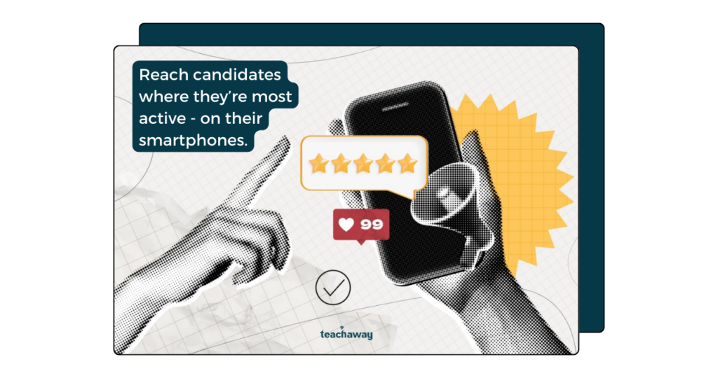 teaching candidates applying for teaching jobs on their smartphones