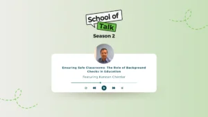 podcast banner for episode on background checks in education
