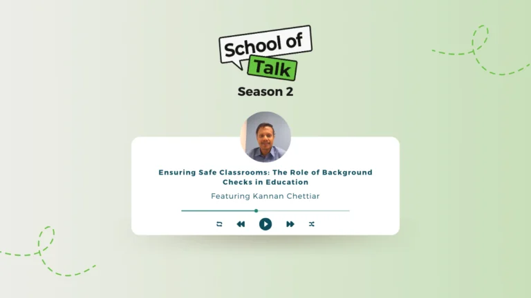 podcast banner for episode on background checks in education