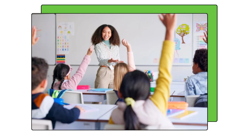 teacher in front of a classroom of students