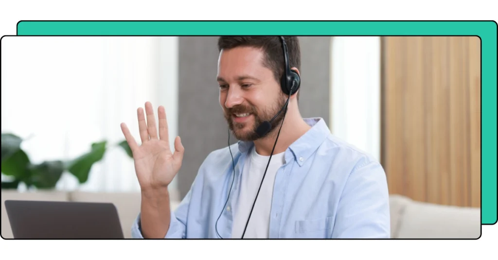 online teacher greeting efl student
