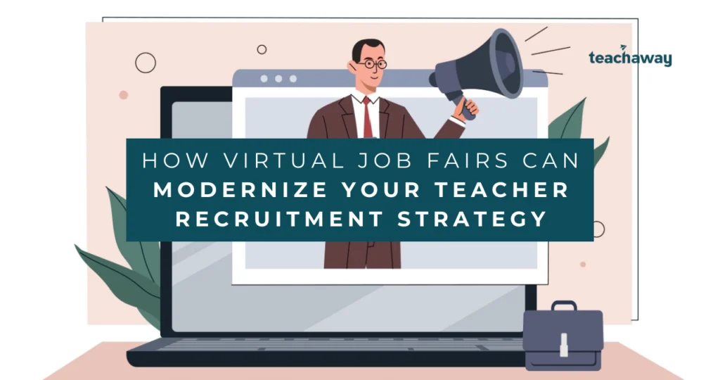 recruiter hiring at a virtual online job fair with teach away