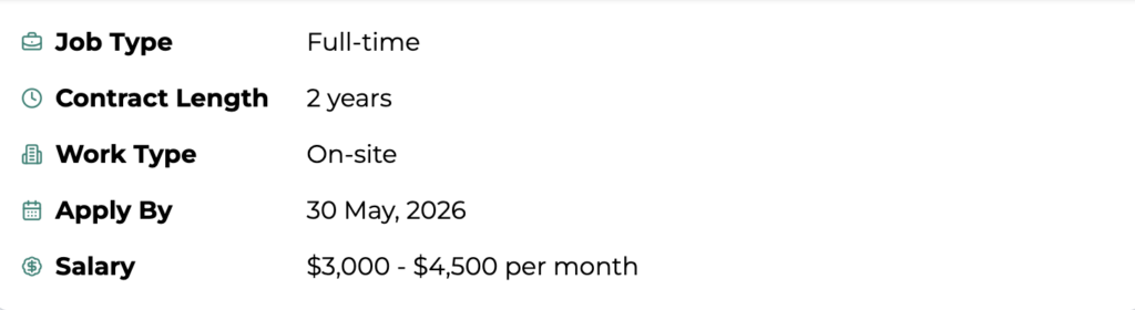 example of a job post listing that includes salary information